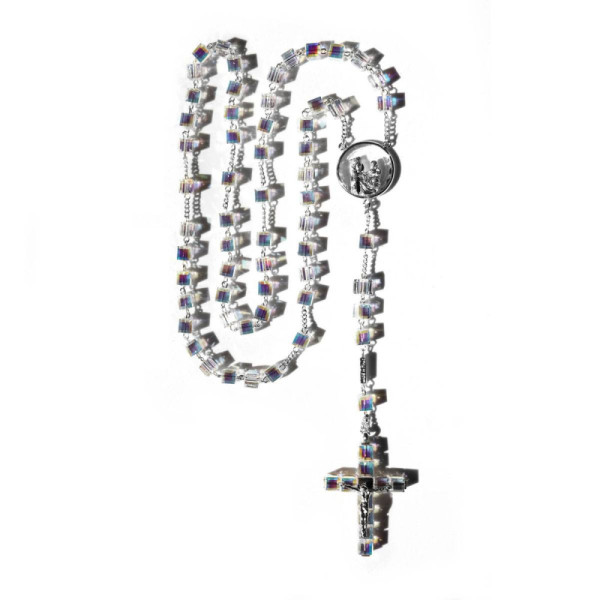 Special Swarovski design rosary, silver