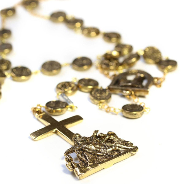 Notre-Dame Pieta Rosary, gold-plated