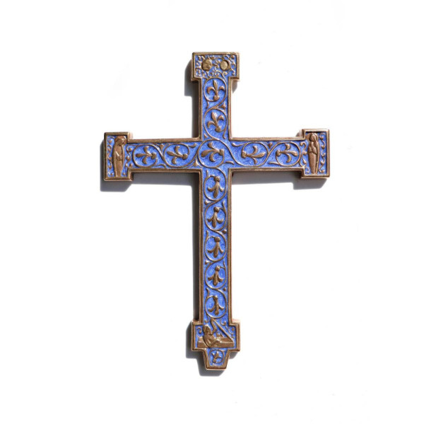 Large cross in enamelled bronze