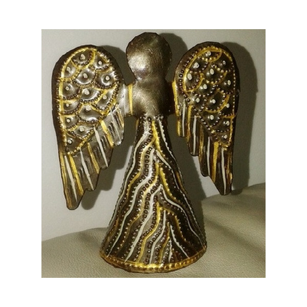 Little angel in gilded metal, handicrafts of Haiti